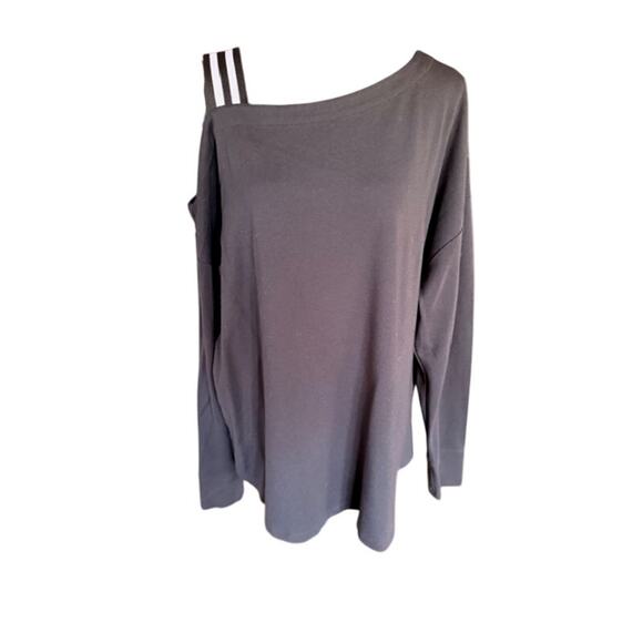 Cabi Black Long Sleeve Tee with Black and White Shoulder Strap Size XL - Picture 2 of 5